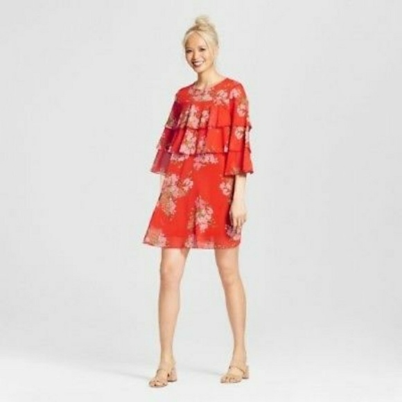 Orange Dress with Ruffles